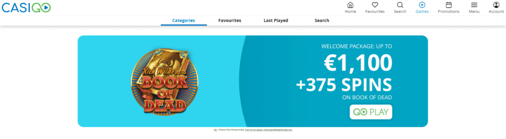 Casigo Casino Dashboard Promotions