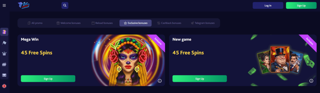 7Bit Casino Dashboard Exclusive Bonuses