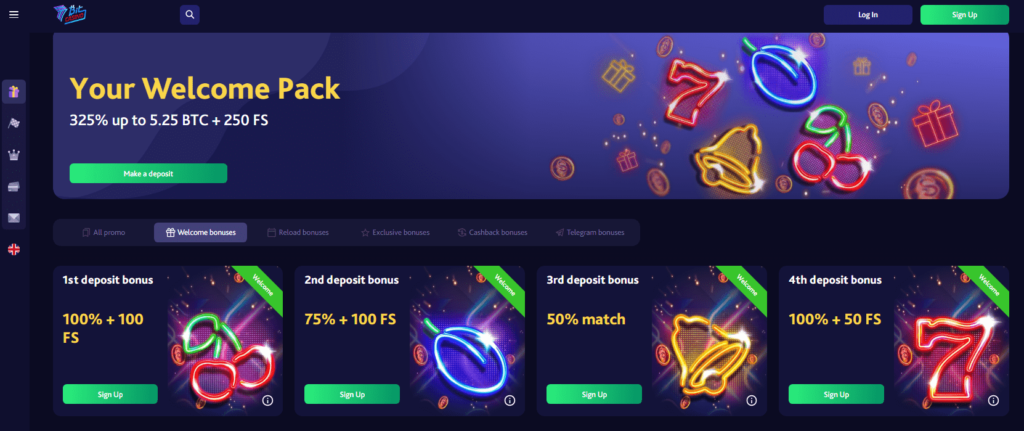 7Bit Casino Dashboard Welcome Offer