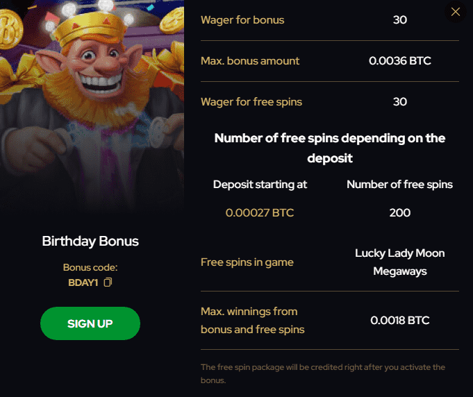 Katsubet Casino Dashboard Birthday Bonus