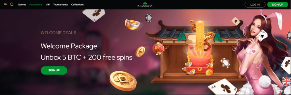 Katsubet Casino Dashboard Welcome Offer