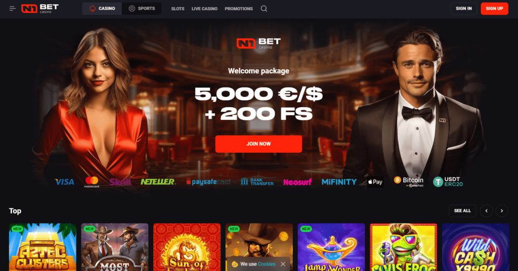 N1 BET Casino Dashboard Main