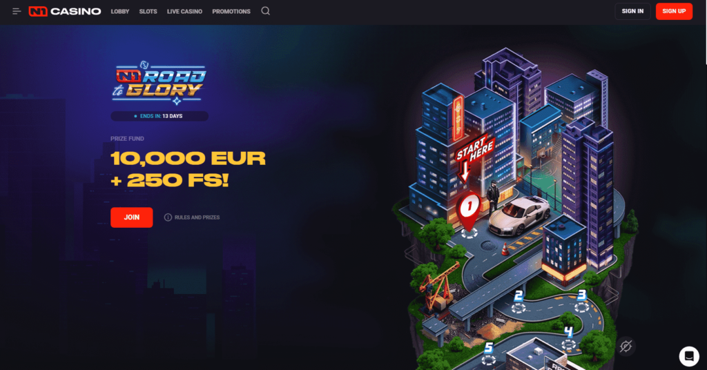 N1 Casino Dashboard Road to Glory