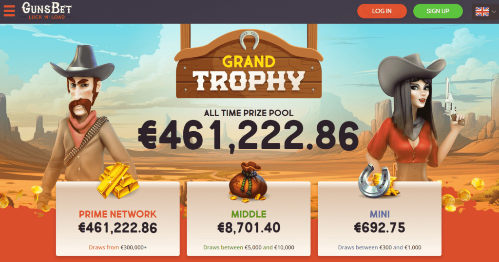Gunsbet Casino Dashboard Jackpots