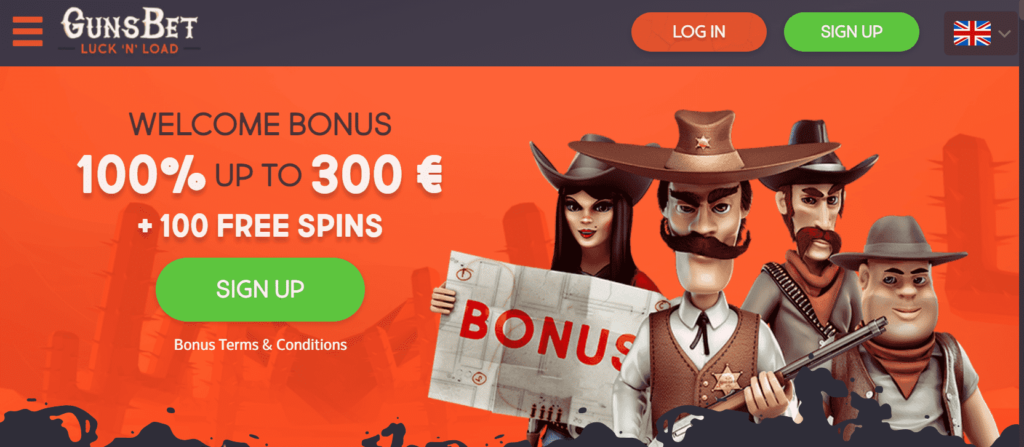 Gunsbet Casino Dashboard Welcome Offer