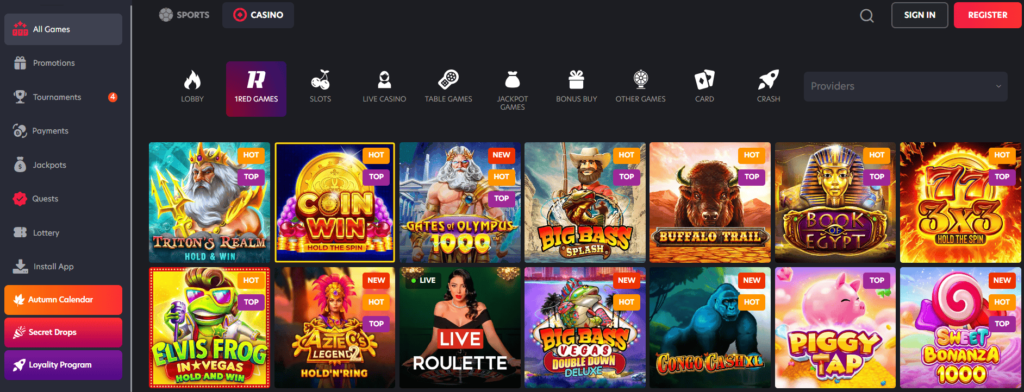 1Red Casino Games