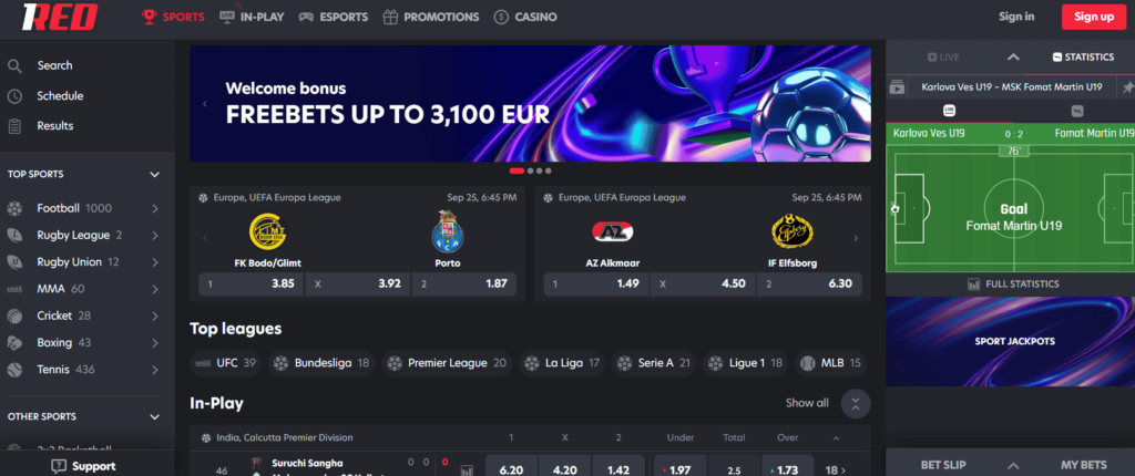1Red Casino Sports Welcome Bonus
