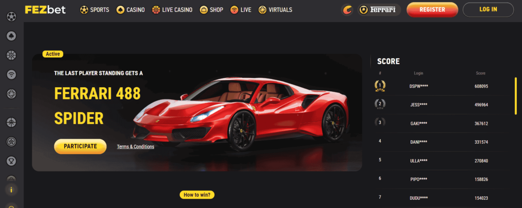 FEZbet Casino Ferrari Promotion